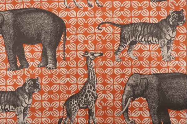 Duralee Bazaar Printed Acrylic Outdoor Fabric in Clay 