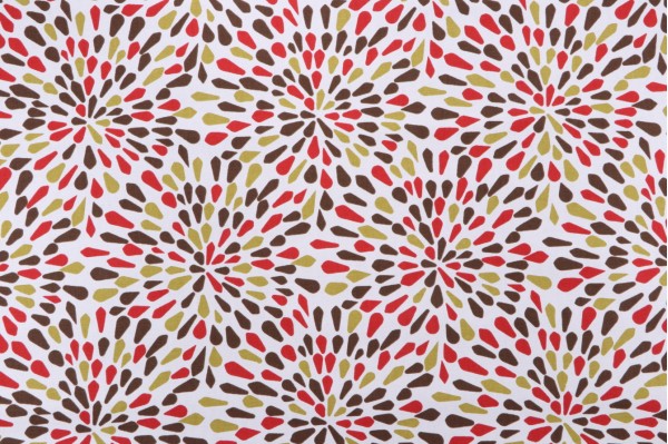 Robert Allen Many Petals Printed Cotton Drapery Fabric in Poppy 