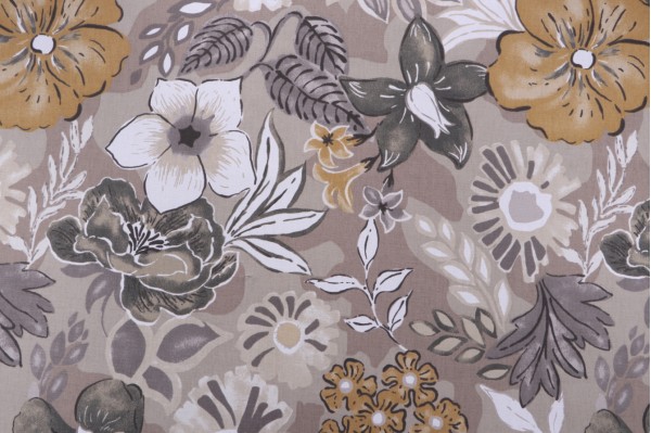 Sample of Robert Allen Bahenga Printed Cotton Drapery Fabric in Twine 