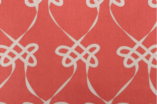 Sample of Duralee Twizzle Printed Drapery Fabric in Orange 