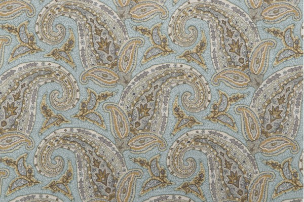 Sample of Robert Allen New Paisley Printed Drapery Fabric in Dew 