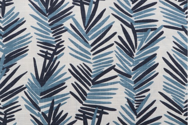 HC Monogram Riviera Printed Drapery Fabric in Ocean 