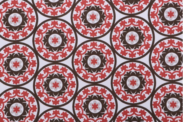 Robert Allen Suzani Printed Drapery Fabric in Poppy 