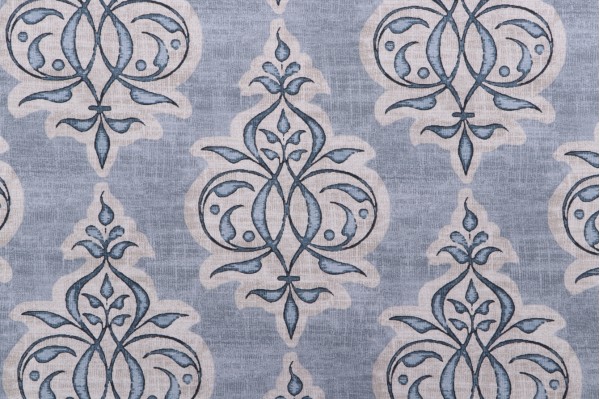 Magnolia Home Jenna Printed Cotton Drapery Fabric in Sky 