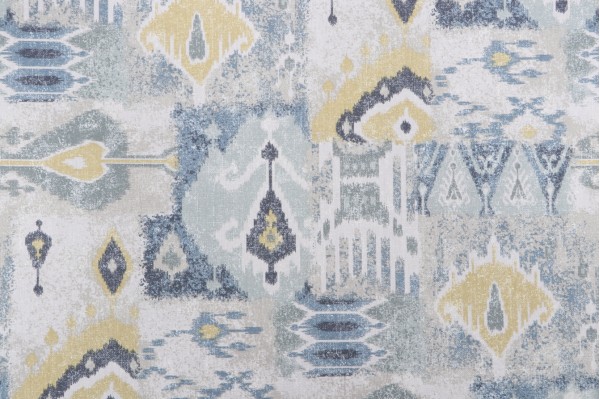 Sample of Magnolia Home Jambi Printed Cotton Drapery Fabric in Tide 