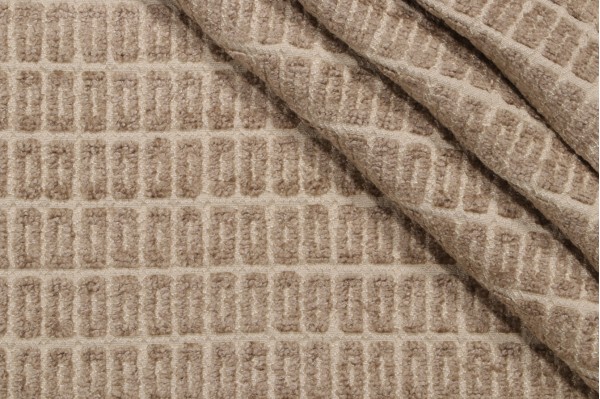 Sample of Thibaut Windows W74366 Chenille Upholstery Fabric in Latte 
