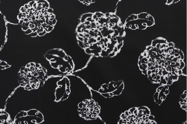 Magnolia Home Melbourne Printed Polyester Outdoor Fabric in Black 