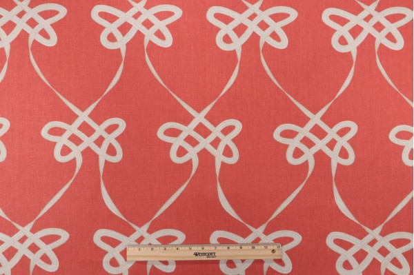 Sample of Duralee Twizzle Printed Drapery Fabric in Orange 