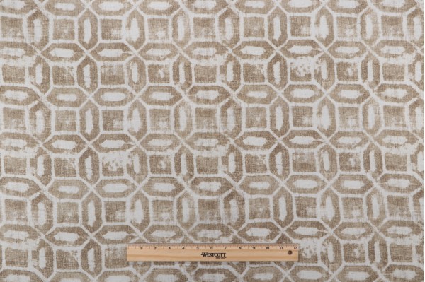 Sample of Mill Creek Printed Drapery Fabric in Latte 
