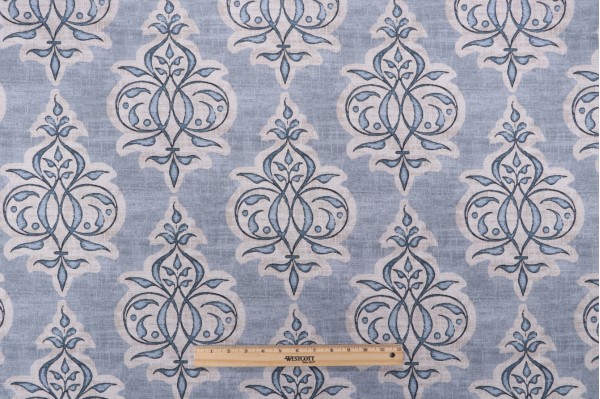 Magnolia Home Jenna Printed Cotton Drapery Fabric in Sky 