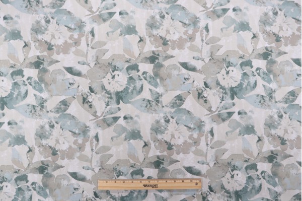 Sample of Magnolia Home Betsy Printed Cotton Drapery Fabric in Spa 