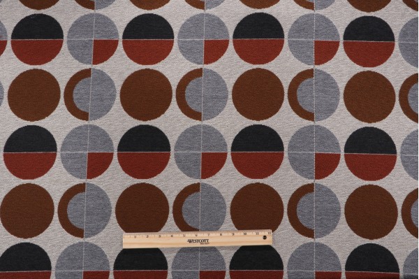 Sample of Risto Dot Woven Upholstery Fabric in Magma 