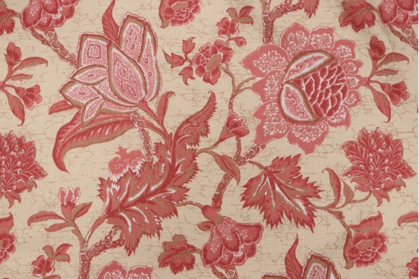 Thibaut Jacobean Trail F93311 Printed Drapery in Red and Gold