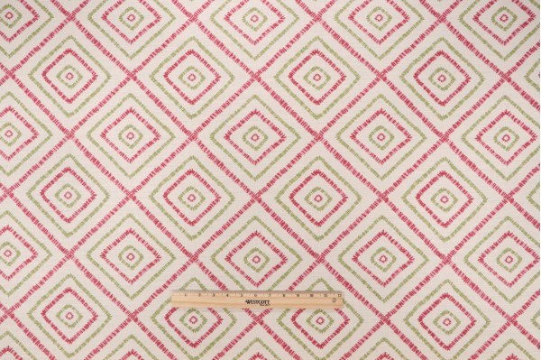 Thibaut Kozar Printed Linen Blend Drapery Fabric in Pink Green F94923