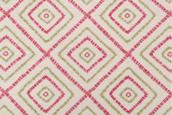 Thibaut Kozar Printed Linen Blend Drapery Fabric in Pink Green F94923