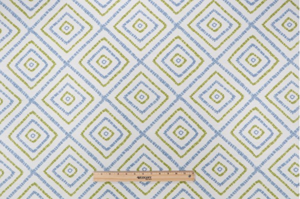 Thibaut Kozar Printed Linen Blend Drapery Fabric in Blue & Green F94924
