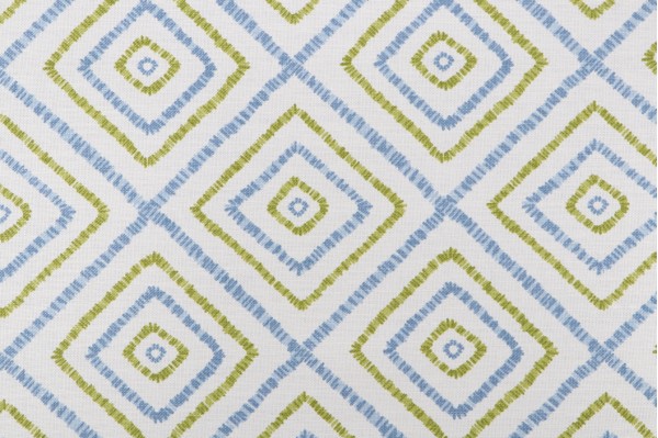 Thibaut Kozar Printed Linen Blend Drapery Fabric in Blue & Green F94924