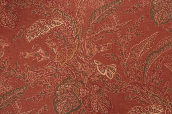 Thibaut Arlington Printed Linen Blend Drapery Fabric in Rust F93815