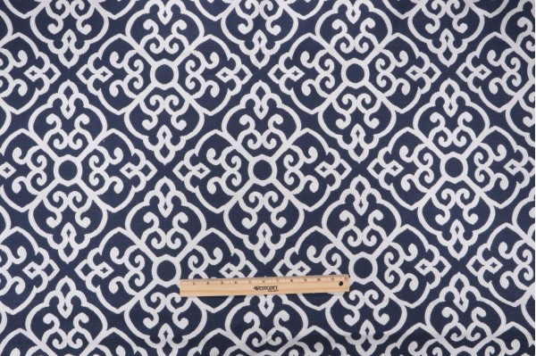 Thibaut Shoji W735332 Woven Upholstery Fabric in Navy