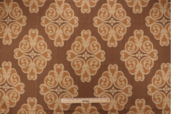 Thibaut Montgomery Printed Linen Drapery Fabric in Brown F96015