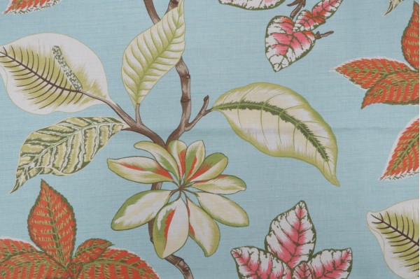 Thibaut Lucala Printed Linen Blend Drapery Fabric in Blue Pink F95749