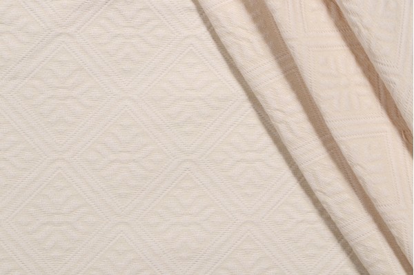 Thibaut Jamestown W73749 Matelasse Upholstery Fabric in Cream