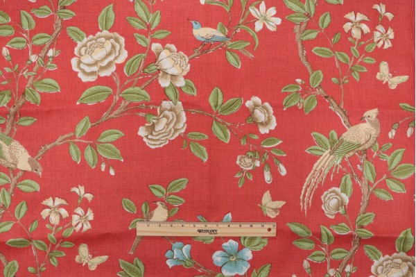 Thibaut Neuman F94706 Printed Drapery Fabric in Pink