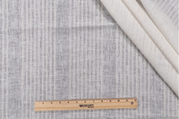 Click for 1.38 Yards Thibaut Sheer Stripe AW2554 Drapery Fabric in White Thibaut Sheer Stripe AW2554 Drapery Fabric in White