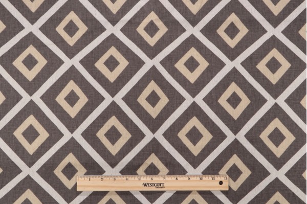 Thibaut Carole F99191 Printed Linen Blend Drapery Fabric in Grey