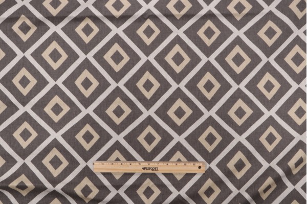 Thibaut Carole F99191 Printed Linen Blend Drapery Fabric in Grey