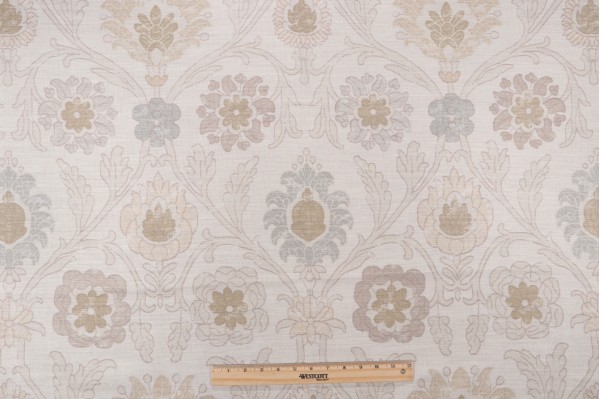 Thibaut Buccini F96056 Printed Drapery Fabric in Cream