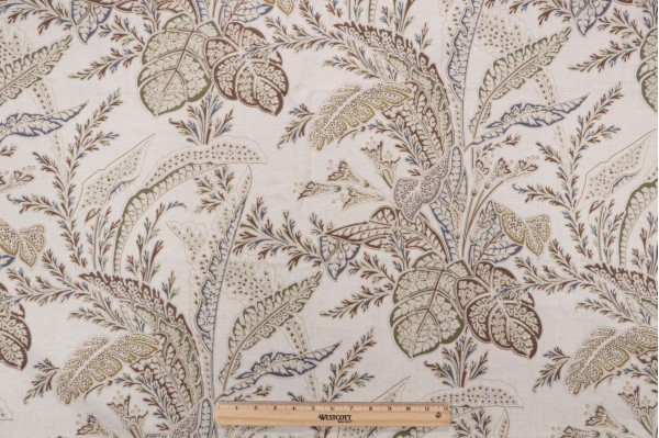 Thibaut Arlington F93817 Printed Drapery Fabric in Cream