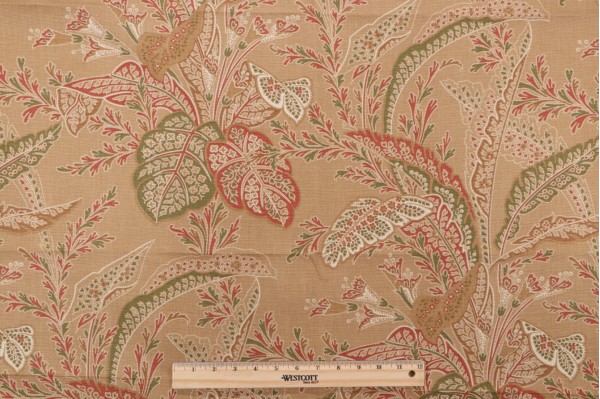 Thibaut Arlington F93814 Printed Drapery Fabric in Straw