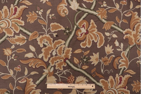 Thibaut Denmark F96031 Printed Drapery Fabric in Brown
