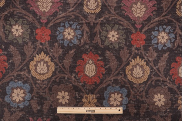 Thibaut Buccini F96055 Printed Drapery Fabric in Dark Brown