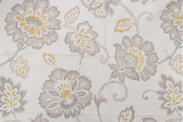Thibaut Alexa F94917 Printed Drapery Fabric in Gold and Grey