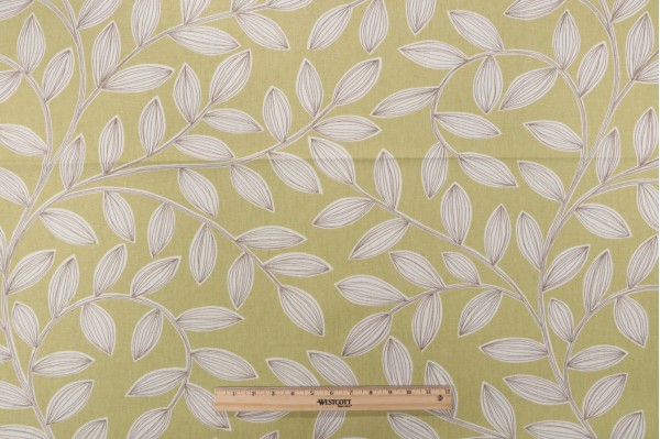 Sample of Thibaut Havendale F94913 Printed Drapery Fabric in Green 
