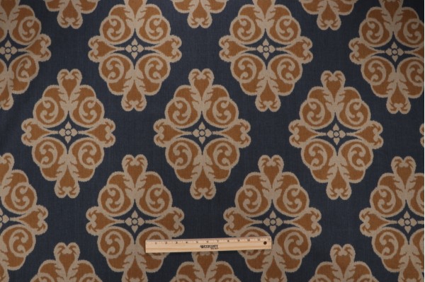 Thibaut Montgomery F96012 Printed Drapery Fabric in Navy