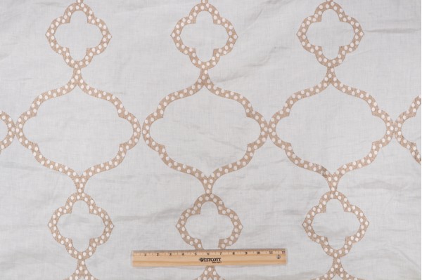 Thibaut Gibralter W72770 Embroidered Drapery Fabric in Off White