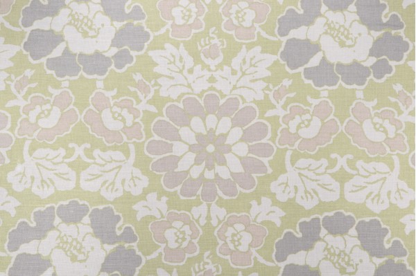 Anna French Shima AF2586 Printed Linen Blend Drapery Fabric in Apple Green for Thibaut