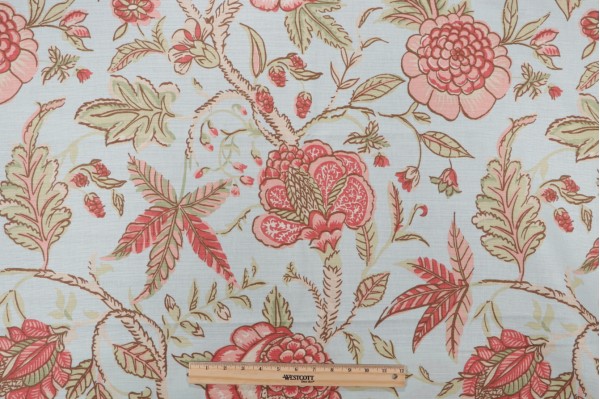 Thibaut Fanfare F96751 Printed Drapery Fabric in Blue