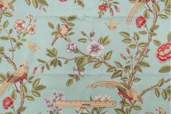 Click for 1.63 Yards Thibaut Newman F94701 Printed Drapery Fabric in Aqua Thibaut Newman F94701 Printed Drapery Fabric in Aqua