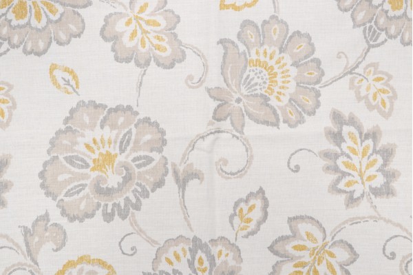 Thibaut Alexa F94917 Printed Drapery Fabric in Gold and Grey