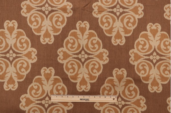 Thibaut Montgomery F96015 Printed Drapery Fabric in Brown