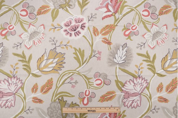Thibaut Cayman Printed Linen Blend Drapery Fabric in Natural F94908
