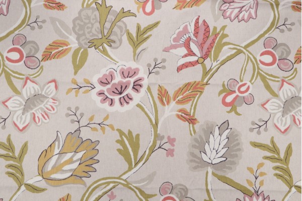 Thibaut Cayman Printed Linen Blend Drapery Fabric in Natural F94908