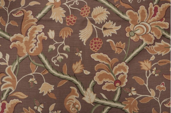 Click for 1.5 Yards Thibaut Denmark Printed Cotton Linen Drapery Fabric in Brown F96031 Thibaut Denmark Printed Cotton Linen Drapery Fabric in Brown F96031