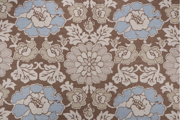 Thibaut Shima Printed Linen Cotton Drapery Fabric in Brown AF2588