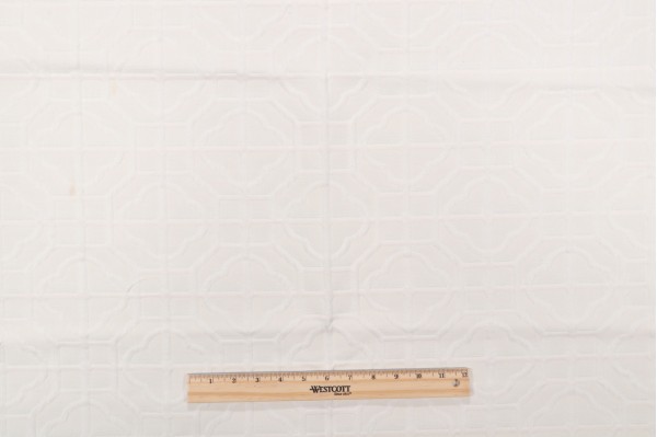 3/4 Yard Thibaut Woven Matelasse Decorator Fabric in White