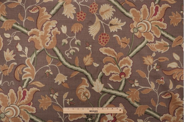 Thibaut Denmark Printed Cotton Linen Drapery Fabric in Brown F96031